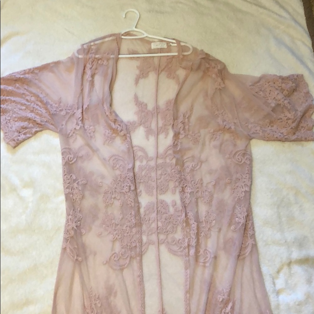 Light Pink lace cardigan made by Mustard Seed